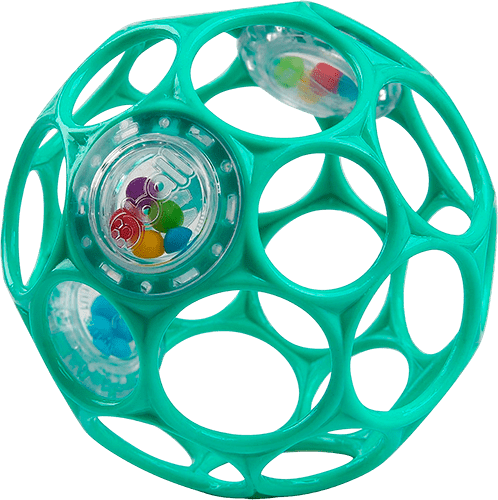 Bright Starts Oball Easy-Grasp Rattle BPA-Free Infant Toy in Teal