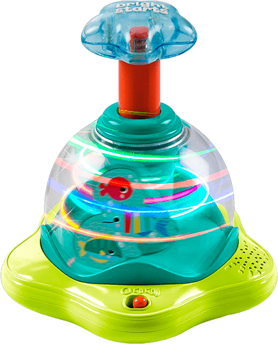 bright starts press and glow spinner